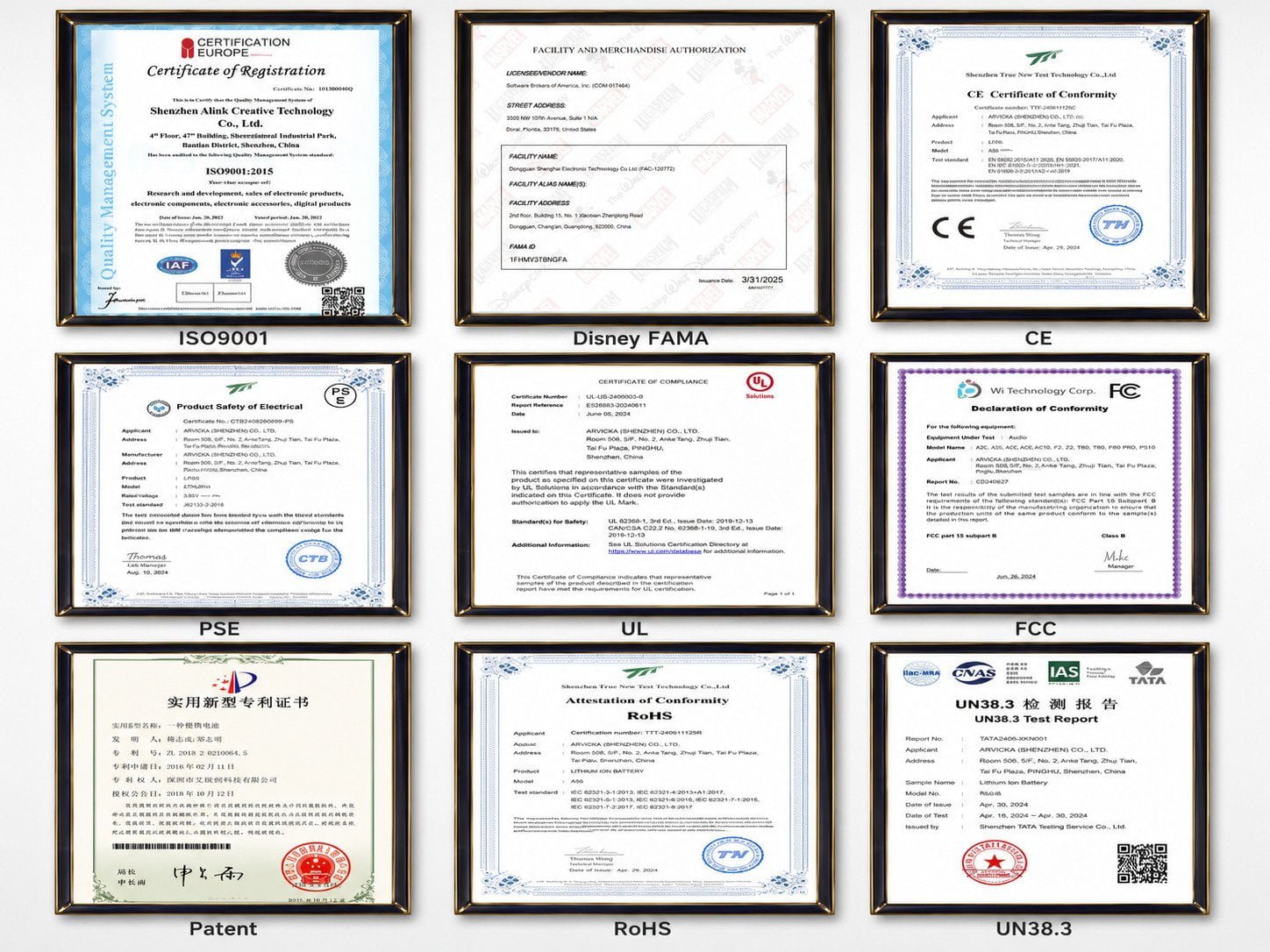 Quality Systems and Certifications