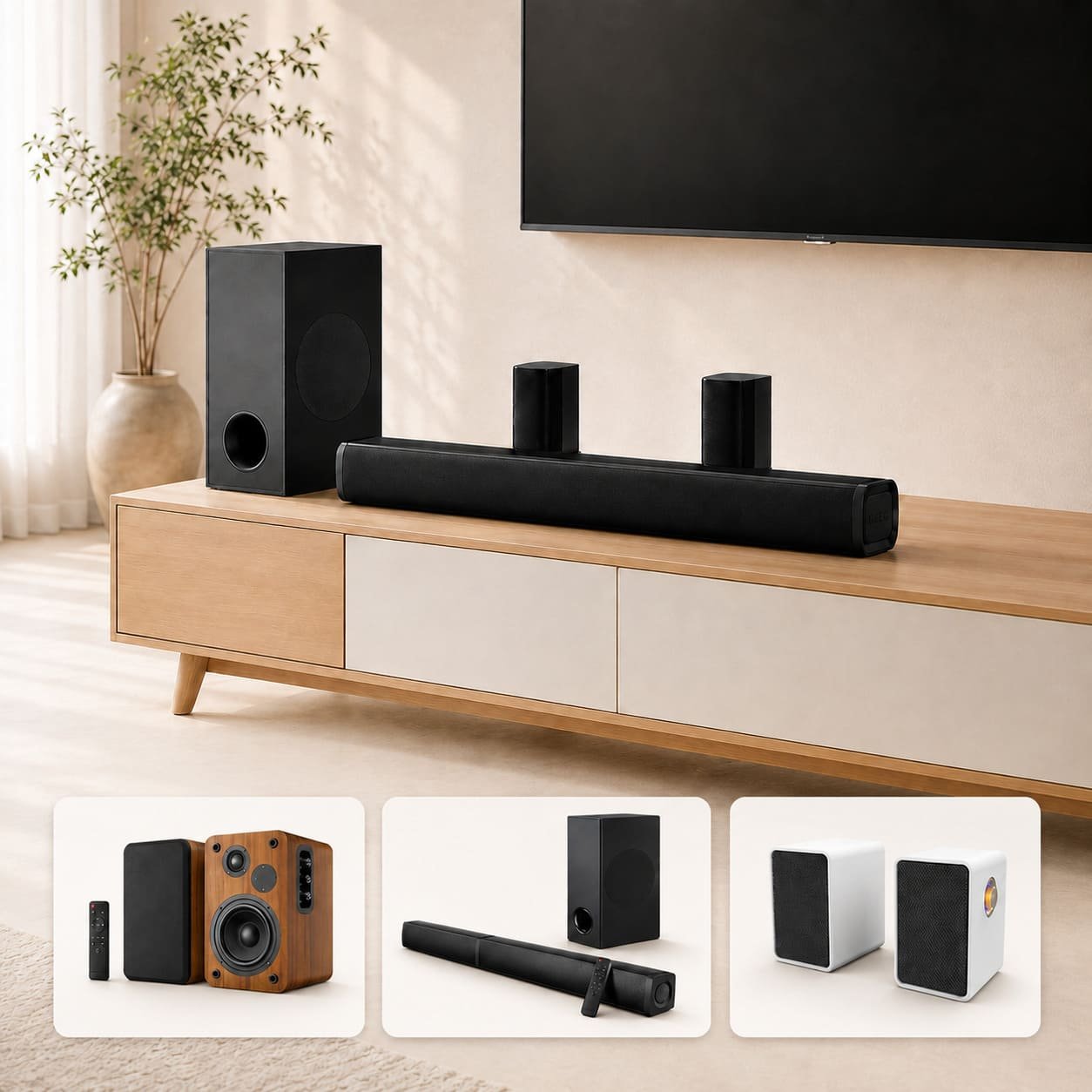 Soundbar Bookshelf Speakers