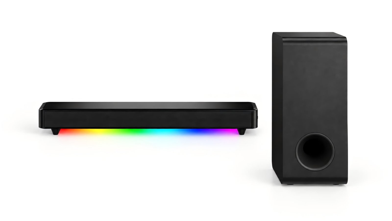 Desktop gaming audio setup scene